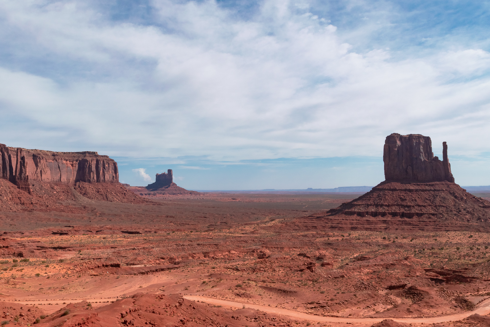 Monument Valley buttes and desert terrain, digital color