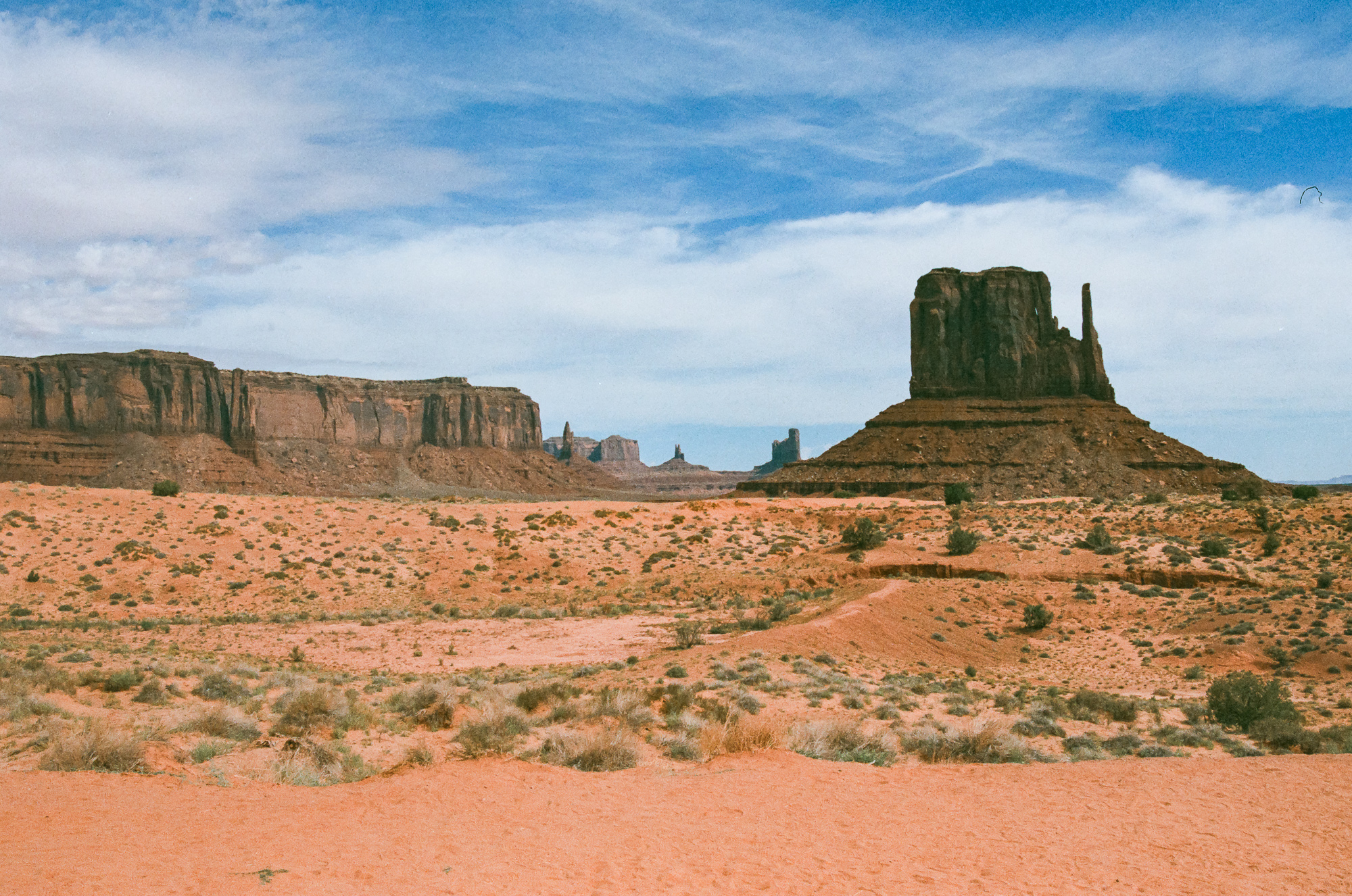 Monument Valley Mittens on 35mm film, analog black and white