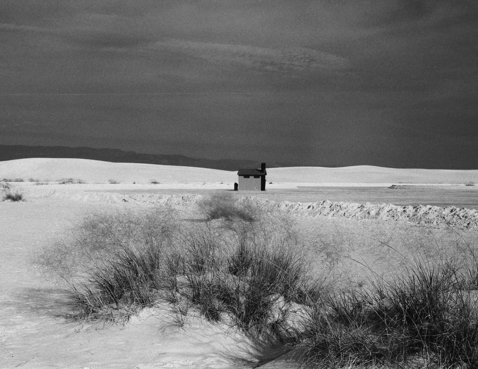 Lone cabin at White Sands on 35mm film