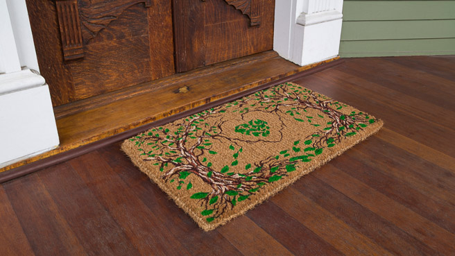 Tree Design mat at a door